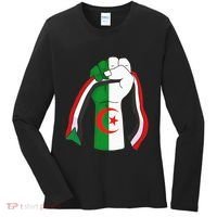 Algerian Palestinian Flag Algeria Stand With Palestine Women's Long Sleeve Shirt thumb 0