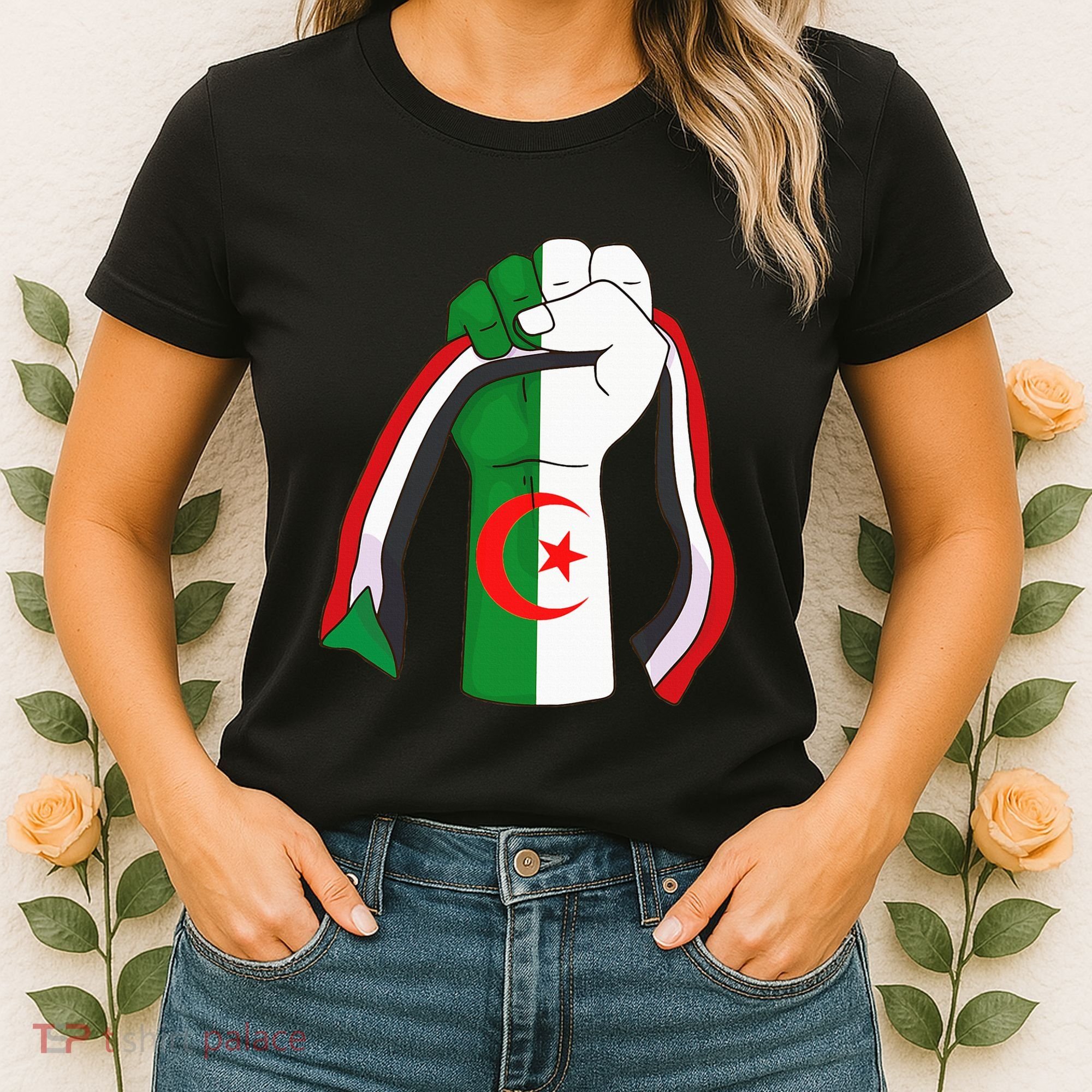 Algerian Palestinian Flag Algeria Stand With Palestine Women's T-Shirt