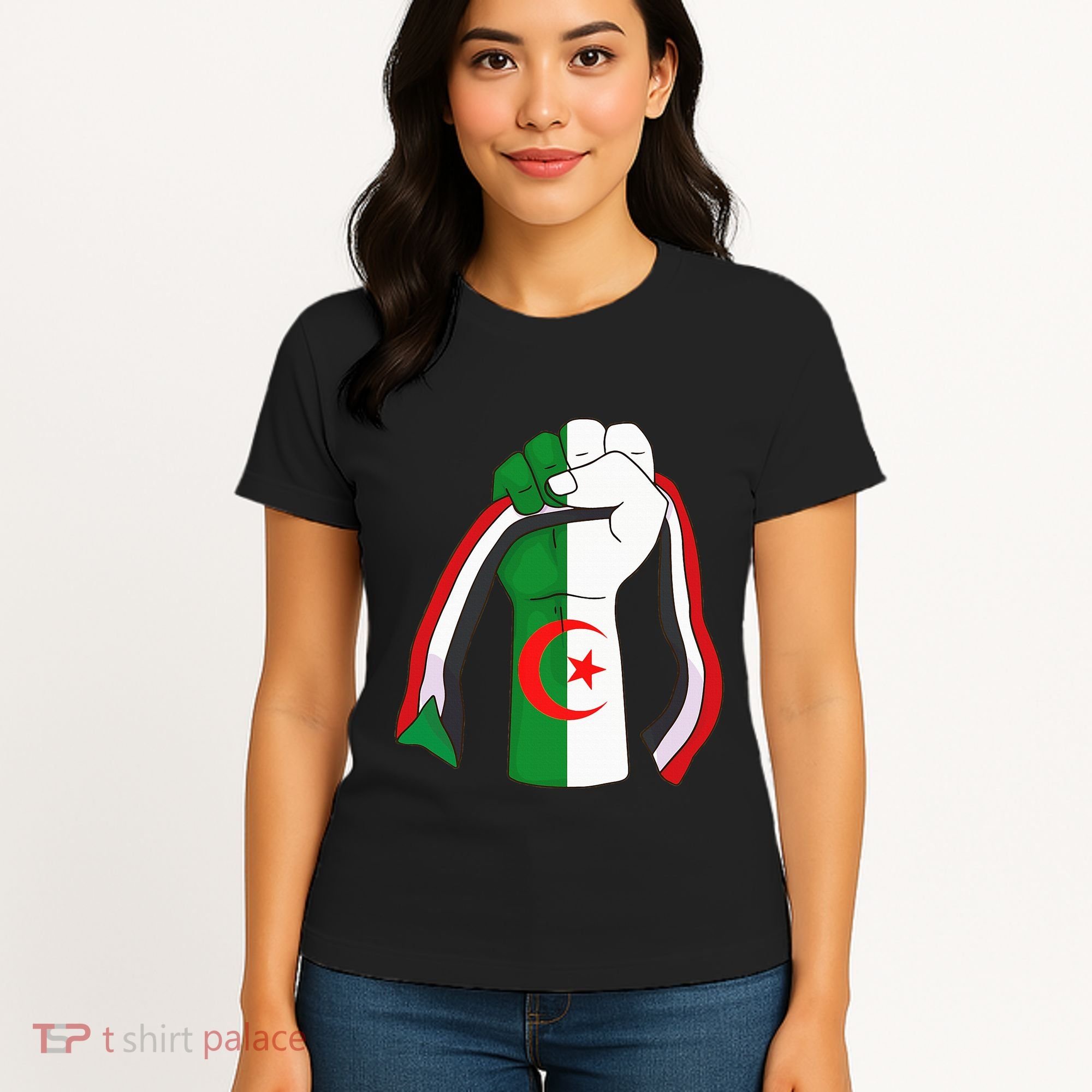Algerian Palestinian Flag Algeria Stand With Palestine Women's T-Shirt