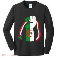 Algerian Palestinian Flag Algeria Stand With Palestine Kids Long Sleeve Shirt thumb 0