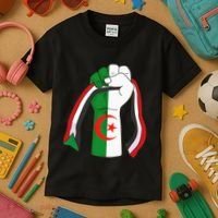Algerian Palestinian Flag Algeria Stand With Palestine Kids T-Shirt thumb 3