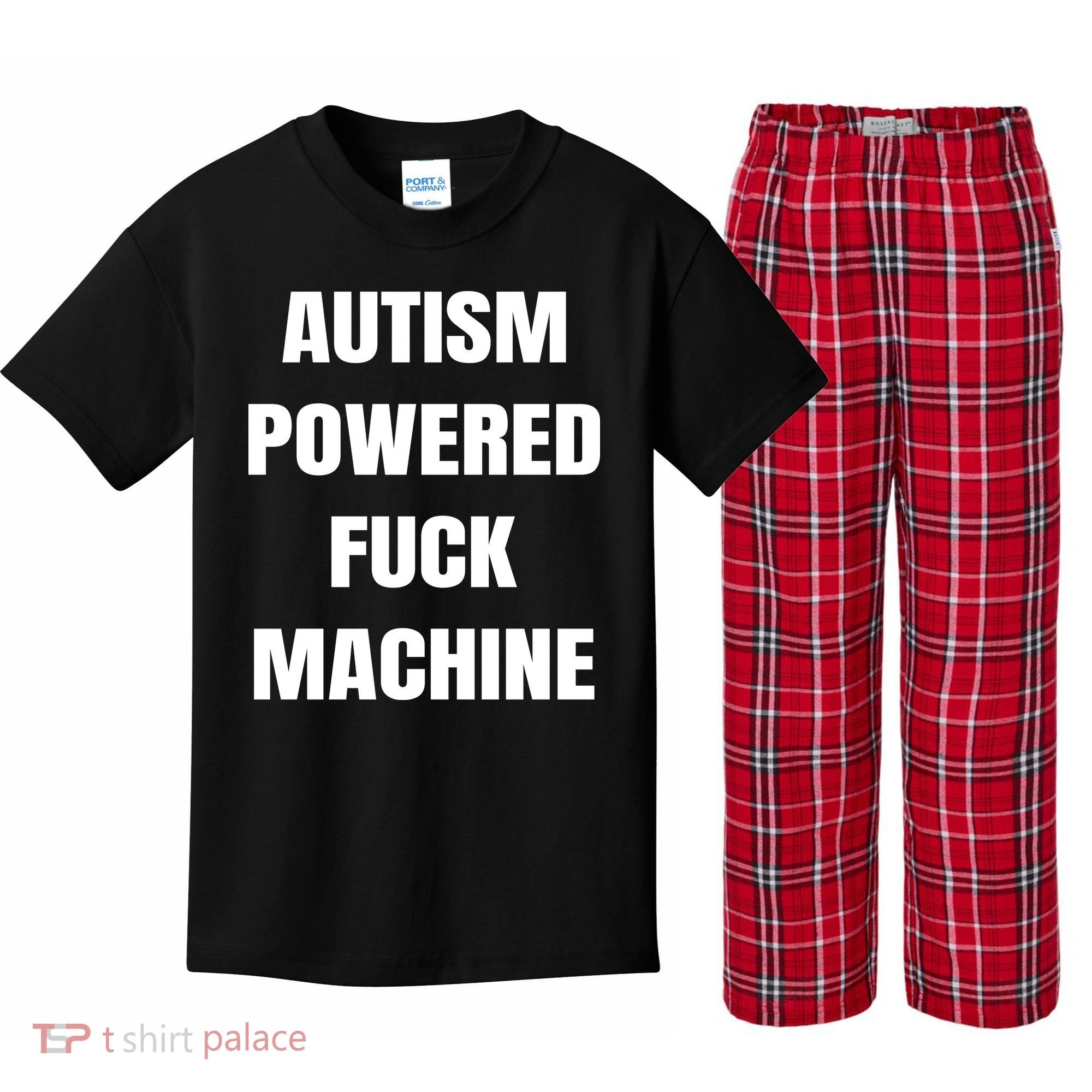 Autism Powered Fuck Machine Kids Plaid Pajama Set
