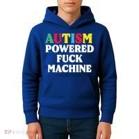 Autism Powered Fuck Machine Funny Autism Quote Gift Kids Hoodie thumb 4
