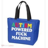 Autism Powered Fuck Machine Funny Autism Quote Gift Tote Bag thumb 3
