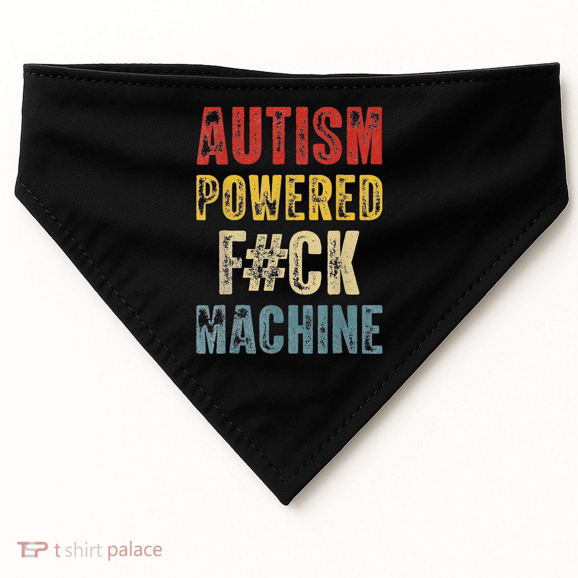 Autism Powered Fck Machine Retro Health USA-Made Doggie Bandana