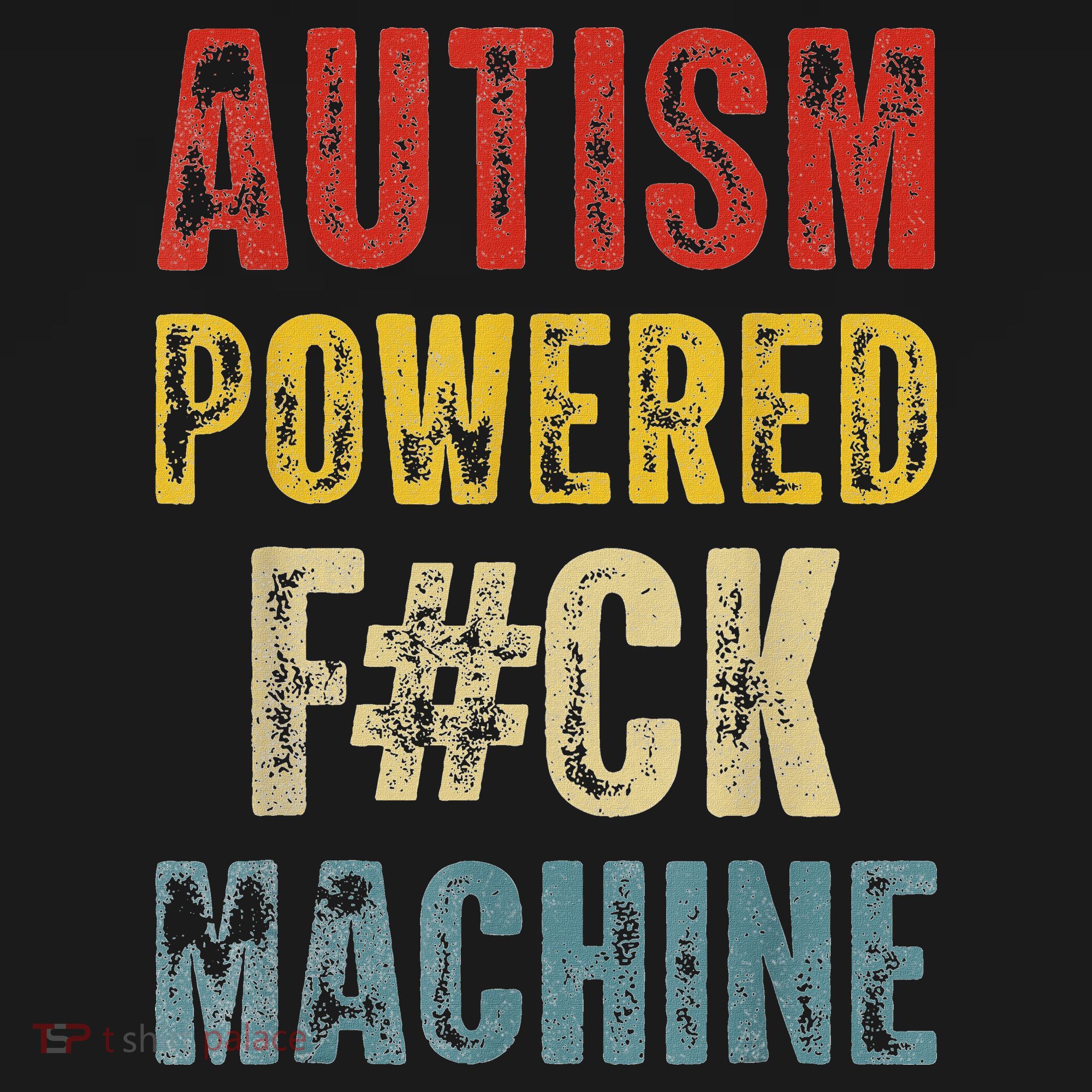 Autism Powered Fck Machine Retro Health USA-Made Doggie Bandana
