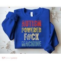 Autism Powered Fck Machine Retro Health Sweatshirt thumb 2