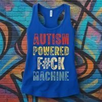 Autism Powered Fck Machine Retro Health Women's Tank Top thumb 3