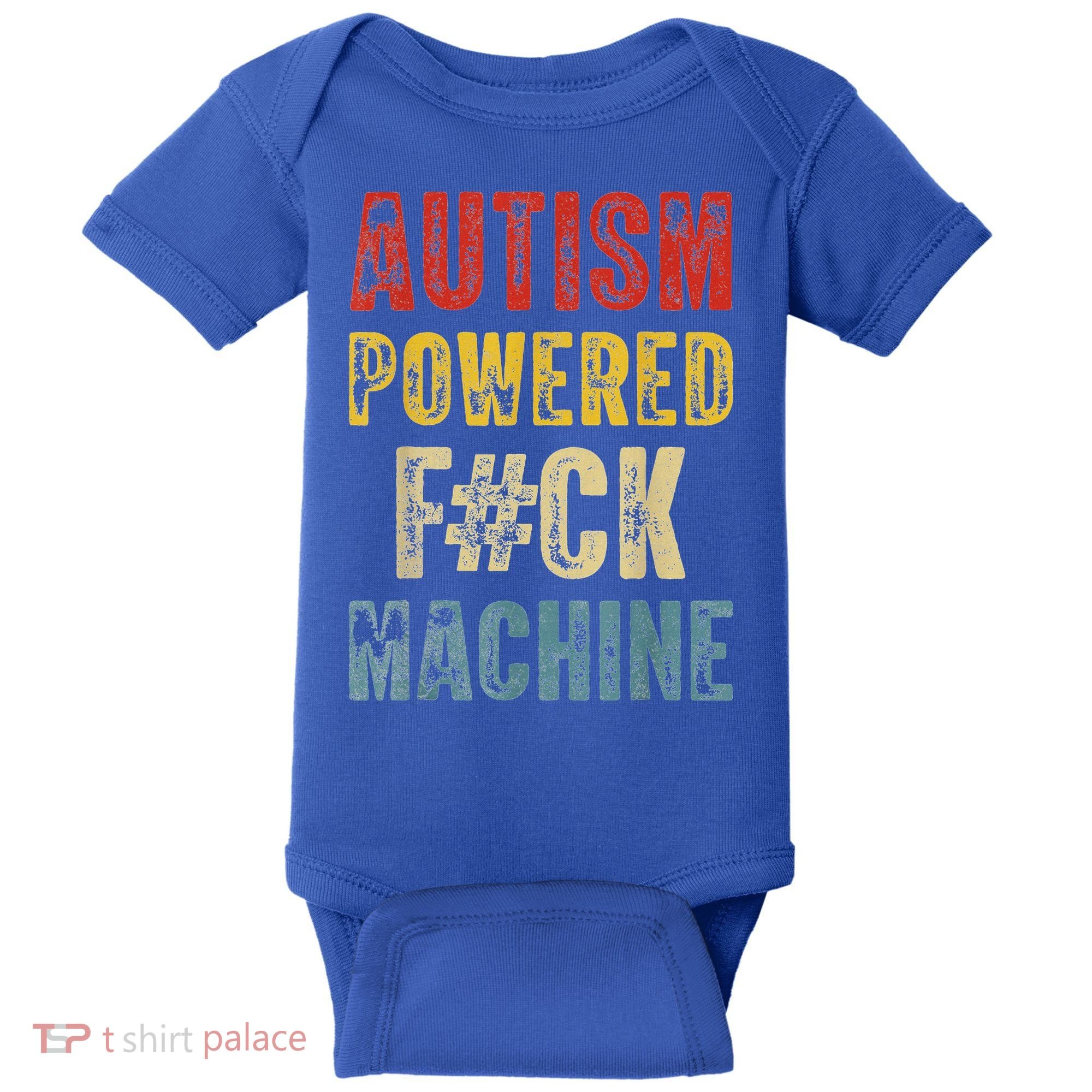 Autism Powered Fck Machine Retro Health Baby Bodysuit
