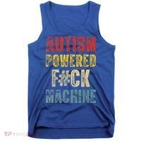 Autism Powered Fck Machine Retro Health Tank Top thumb 0