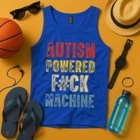 Autism Powered Fck Machine Retro Health Tank Top thumb 4