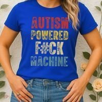 Autism Powered Fck Machine Retro Health Women's T-Shirt thumb 2