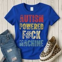 Autism Powered Fck Machine Retro Health Women's T-Shirt thumb 3