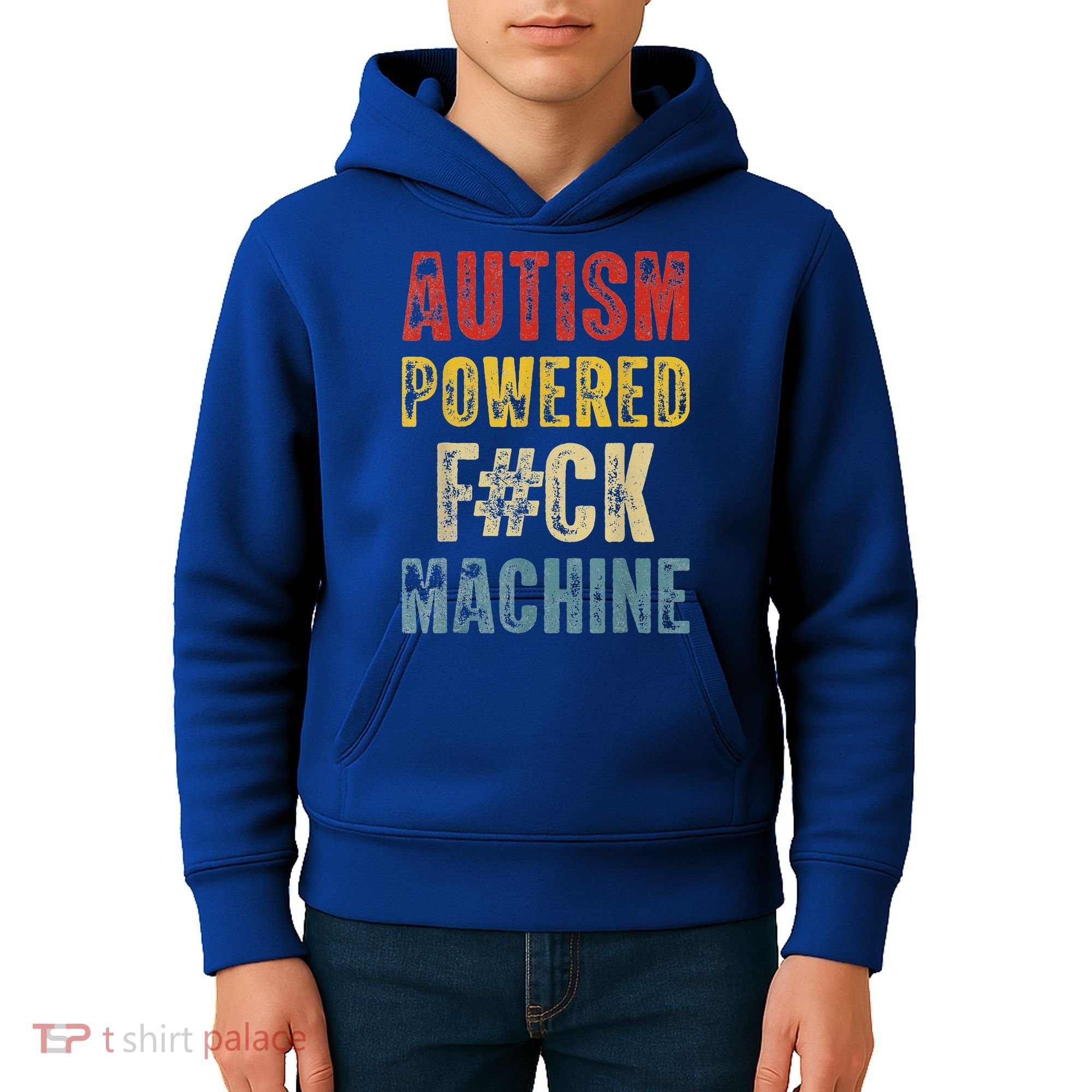 Autism Powered Fck Machine Retro Health Kids Hoodie