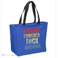 Autism Powered Fck Machine Retro Health Tote Bag thumb 2