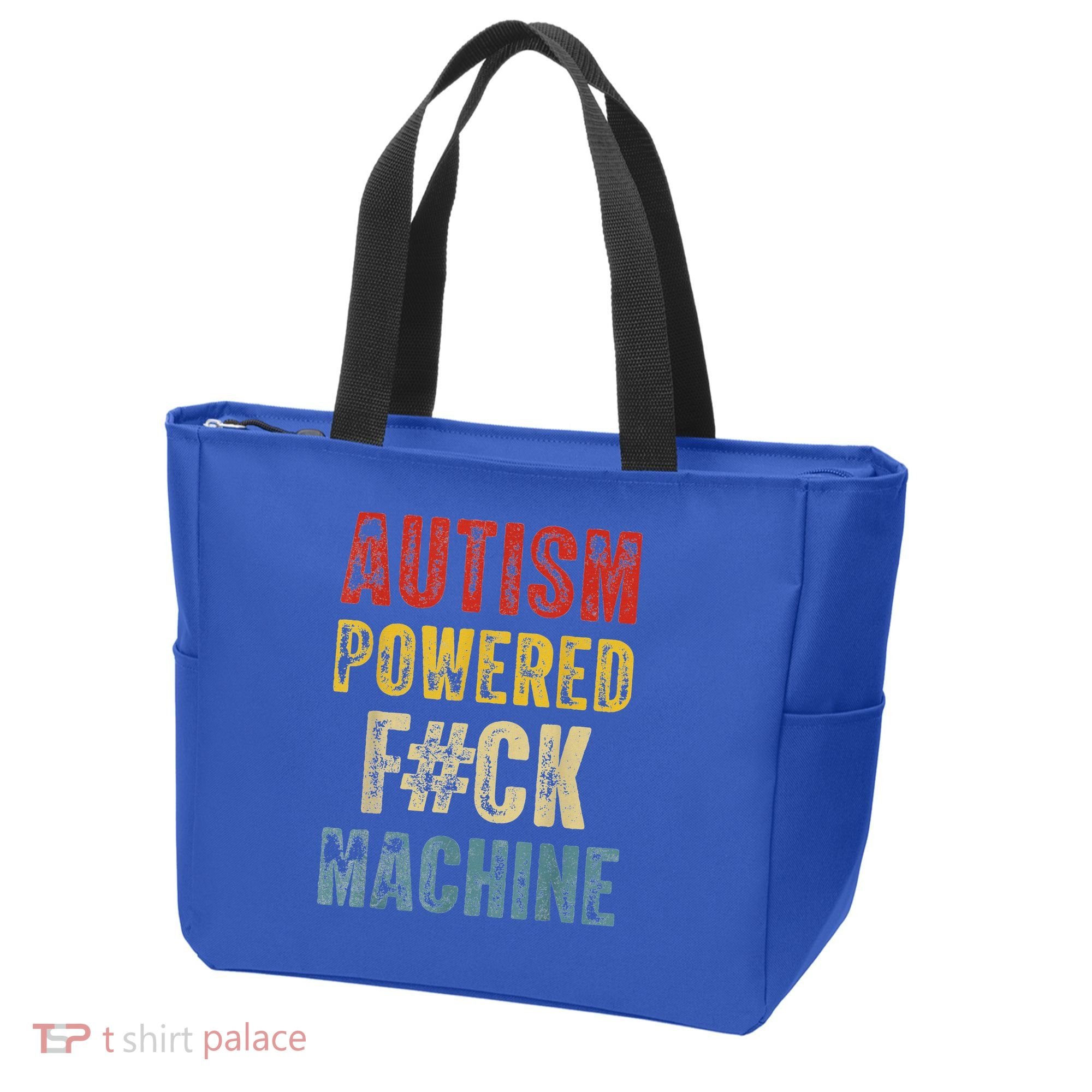 Autism Powered Fck Machine Retro Health Tote Bag