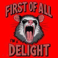 Angry Possum First Of All Im A Delight Possum Meme Santa Hat thumb 1