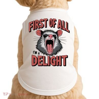 Angry Possum First Of All Im A Delight Possum Meme Doggie Tank