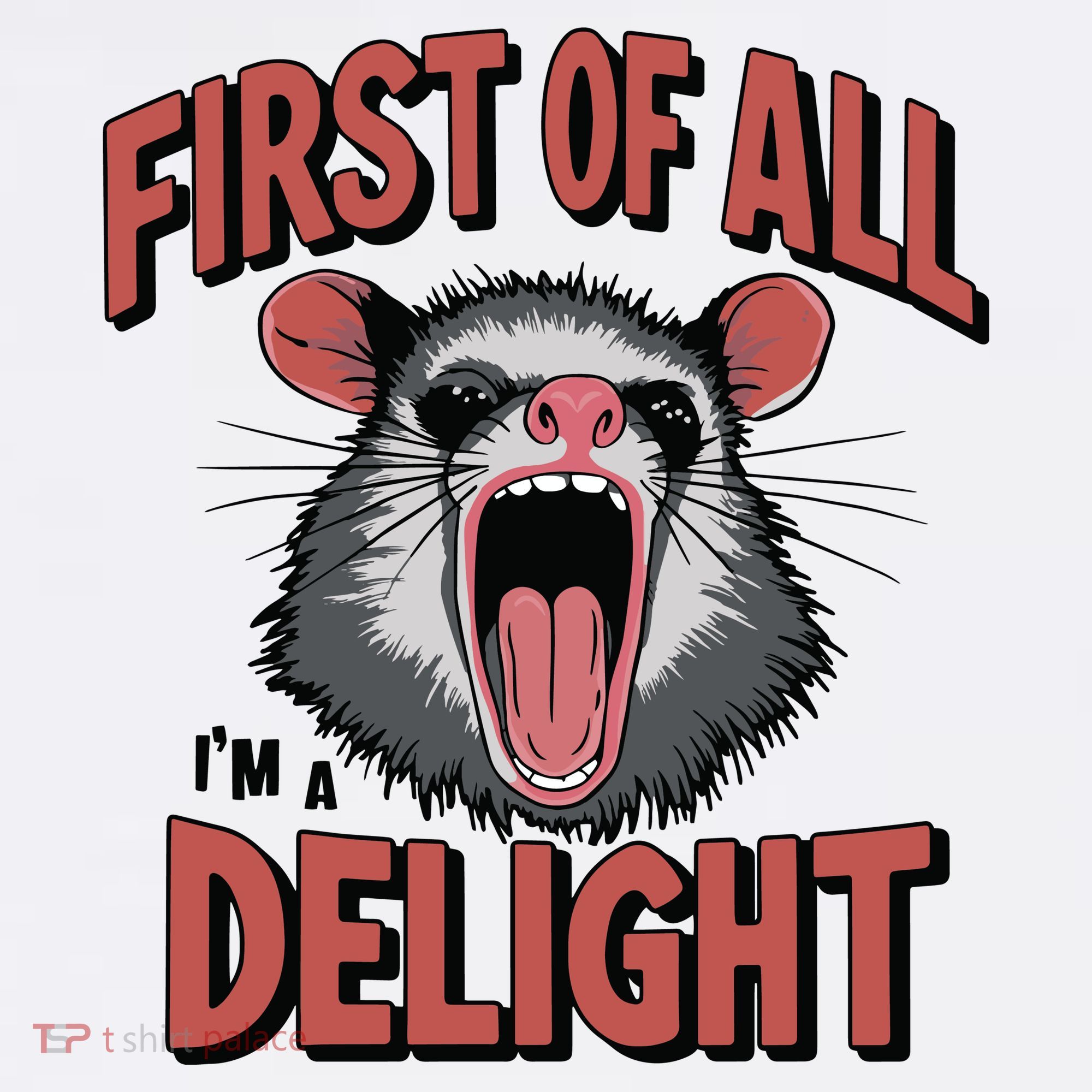 Angry Possum First Of All Im A Delight Possum Meme Coffee Mug