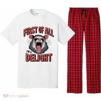 Angry Possum First Of All Im A Delight Possum Meme Pajama Set thumb 0
