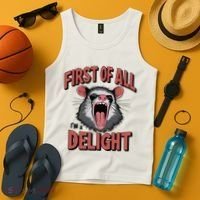Angry Possum First Of All Im A Delight Possum Meme Tank Top thumb 4
