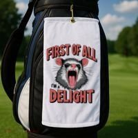 Angry Possum First Of All Im A Delight Possum Meme Golf Towel thumb 2