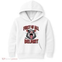 Angry Possum First Of All Im A Delight Possum Meme Kids Hoodie thumb 0