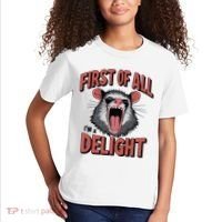 Angry Possum First Of All Im A Delight Possum Meme Kids T-Shirt thumb 2