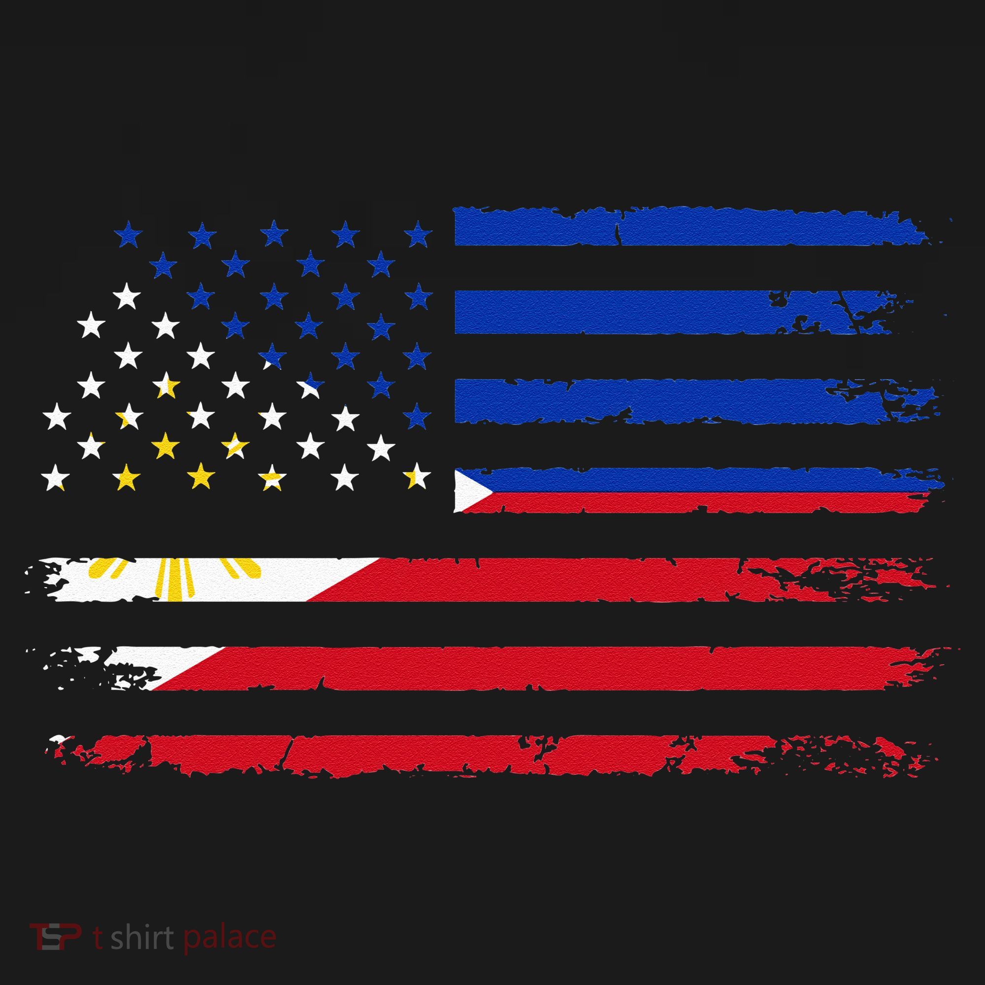 American Philippines Flag USA-Made Doggie Bandana