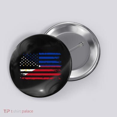 American Philippines Flag Button