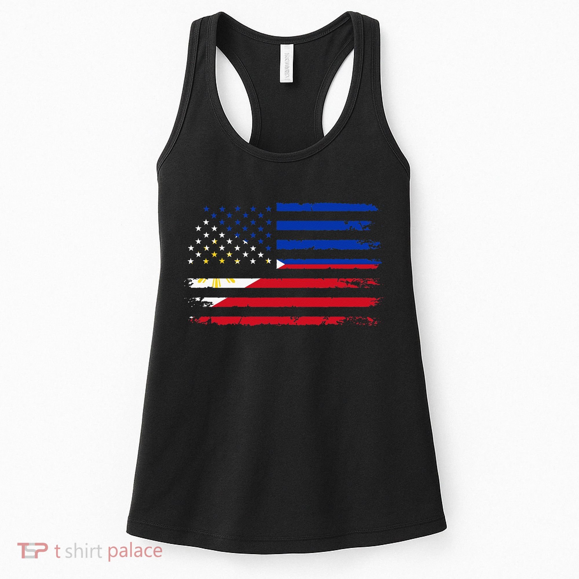 American Philippines Flag Women's Tank Top