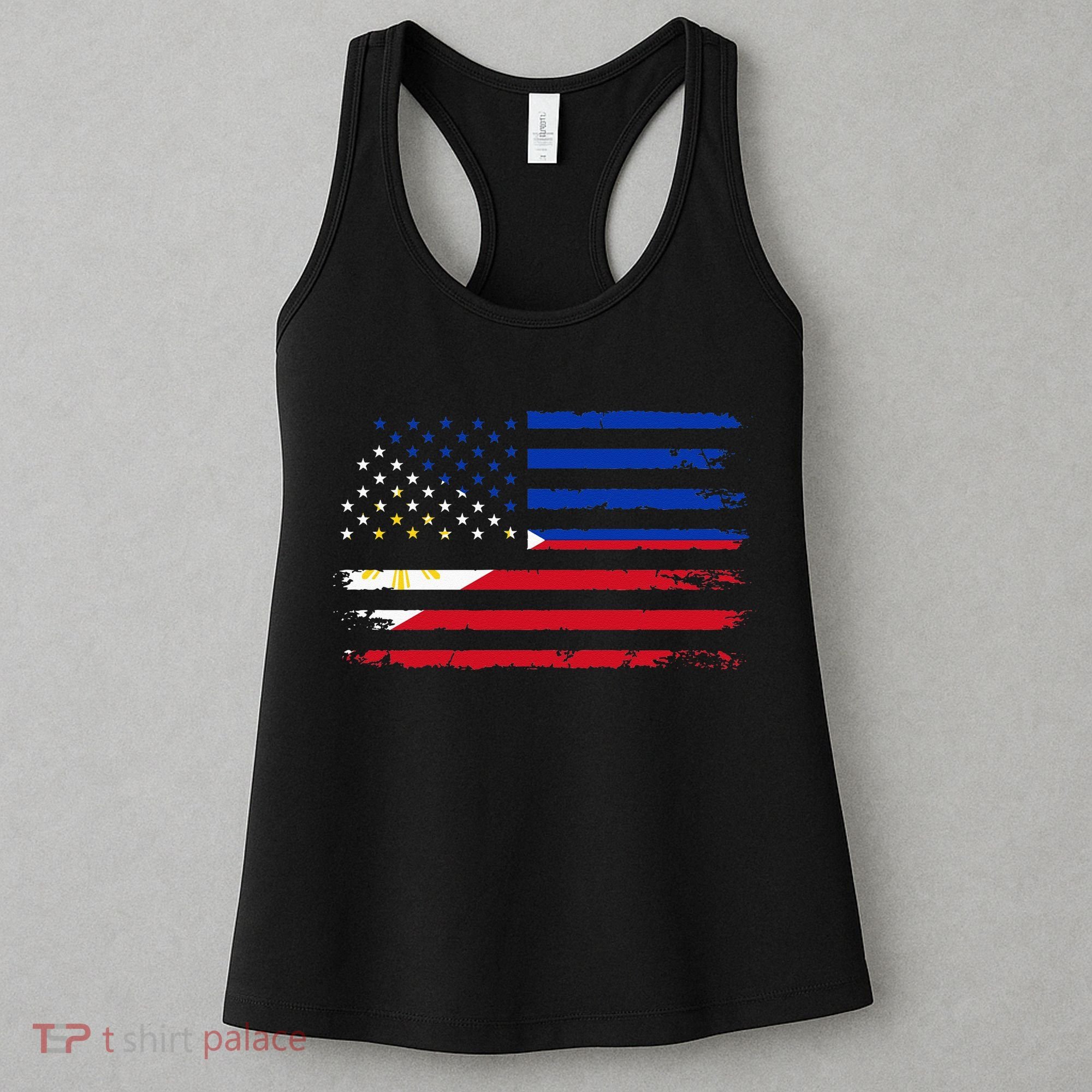 American Philippines Flag Women's Tank Top