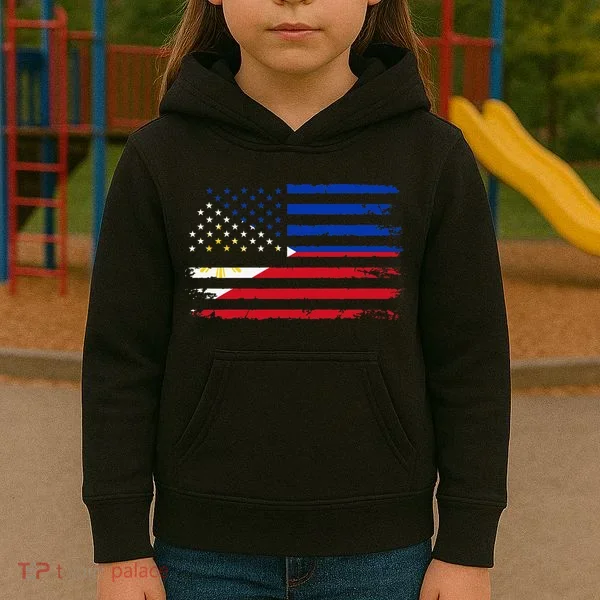 American Philippines Flag Kids Hoodie