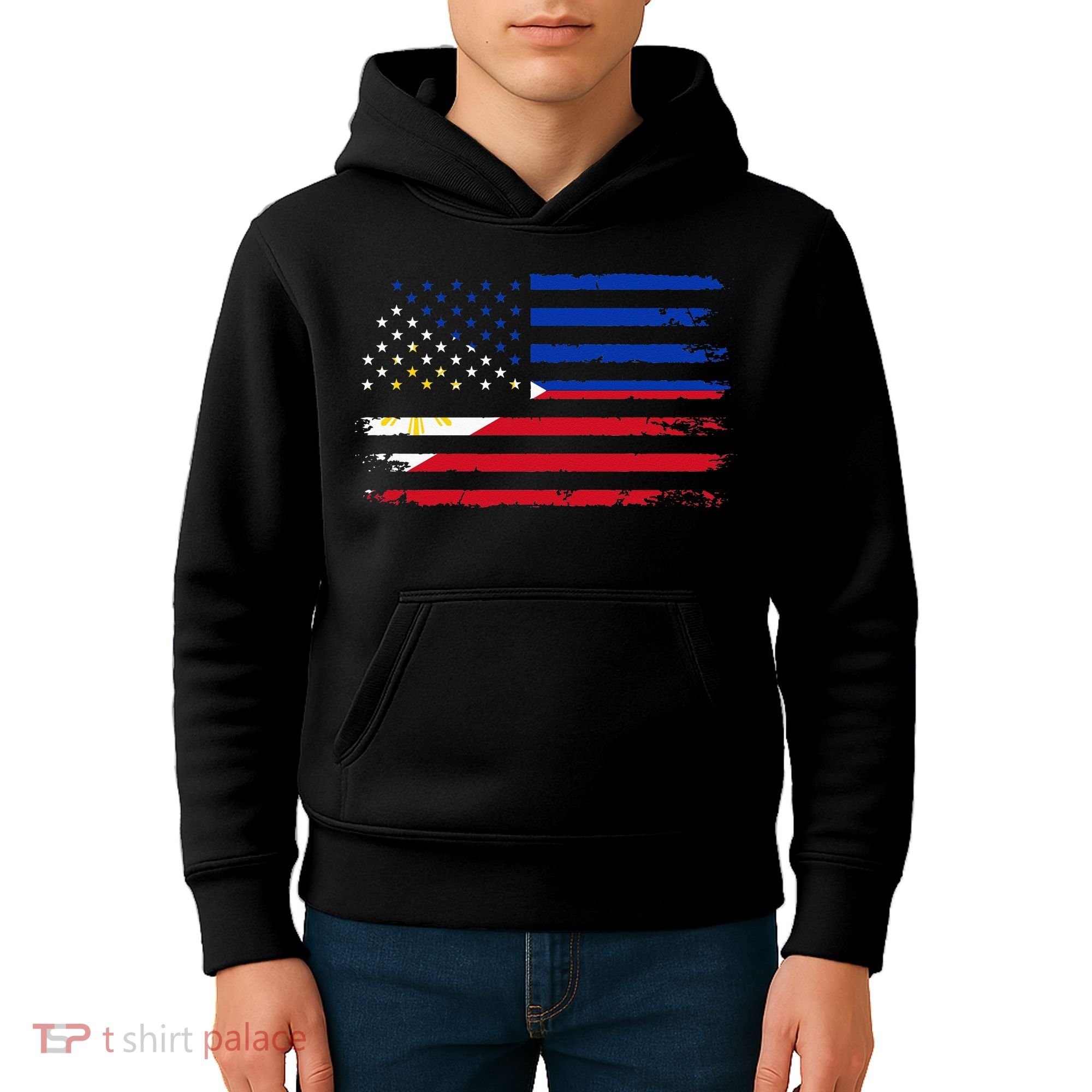 American Philippines Flag Kids Hoodie