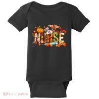 Autumn Pumpkin Fall Nurse Life Thanksgiving Nurseautumn Pumpkin Fall Nurse Life Baby Bodysuit thumb 0