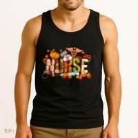 Autumn Pumpkin Fall Nurse Life Thanksgiving Nurseautumn Pumpkin Fall Nurse Life Tank Top thumb 3