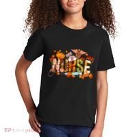 Autumn Pumpkin Fall Nurse Life Thanksgiving Nurseautumn Pumpkin Fall Nurse Life Kids T-Shirt thumb 2