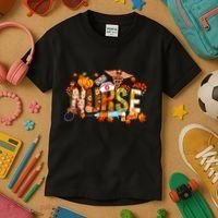 Autumn Pumpkin Fall Nurse Life Thanksgiving Nurseautumn Pumpkin Fall Nurse Life Kids T-Shirt thumb 3