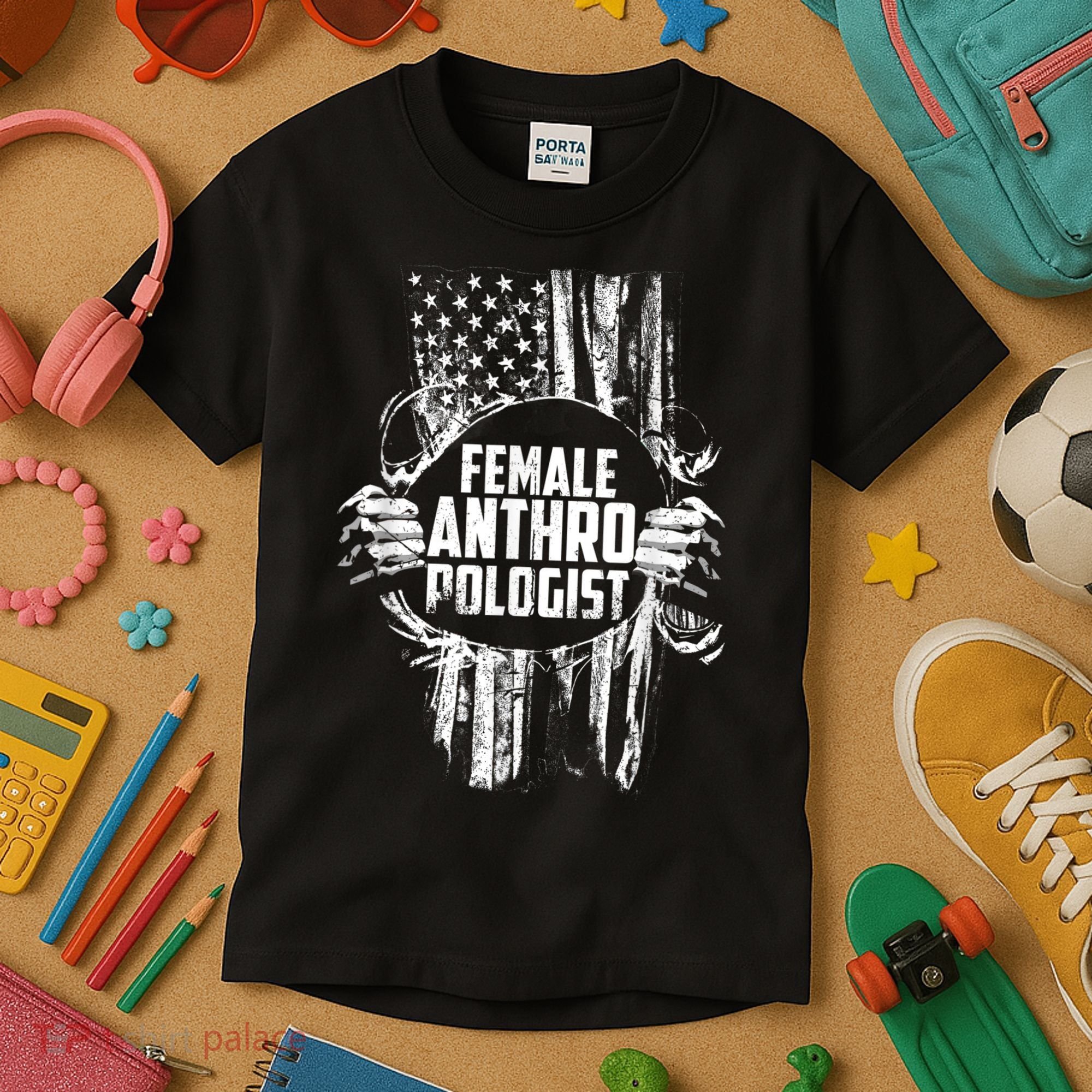 Anthropologist Power Flag Anthropology Student Kids T-Shirt