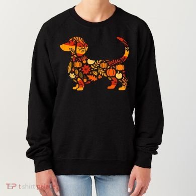 Autumn Pumpkin Fall Dachshund Thanksgiving Women's Sweatshirt
