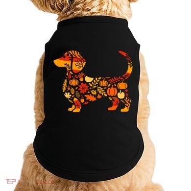 Autumn Pumpkin Fall Dachshund Thanksgiving Doggie Tank