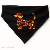 Autumn Pumpkin Fall Dachshund Thanksgiving USA-Made Doggie Bandana thumb 0