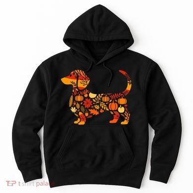 Autumn Pumpkin Fall Dachshund Thanksgiving Hoodie