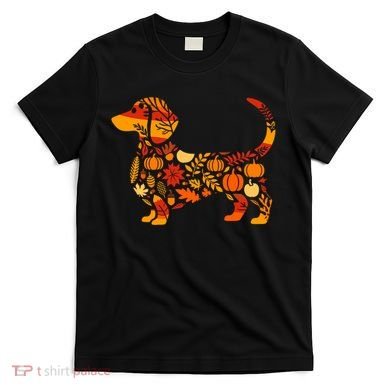Autumn Pumpkin Fall Dachshund Thanksgiving T-Shirt