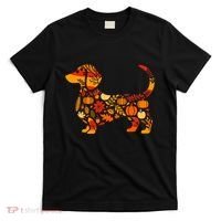 Autumn Pumpkin Fall Dachshund Thanksgiving T-Shirt thumb 0