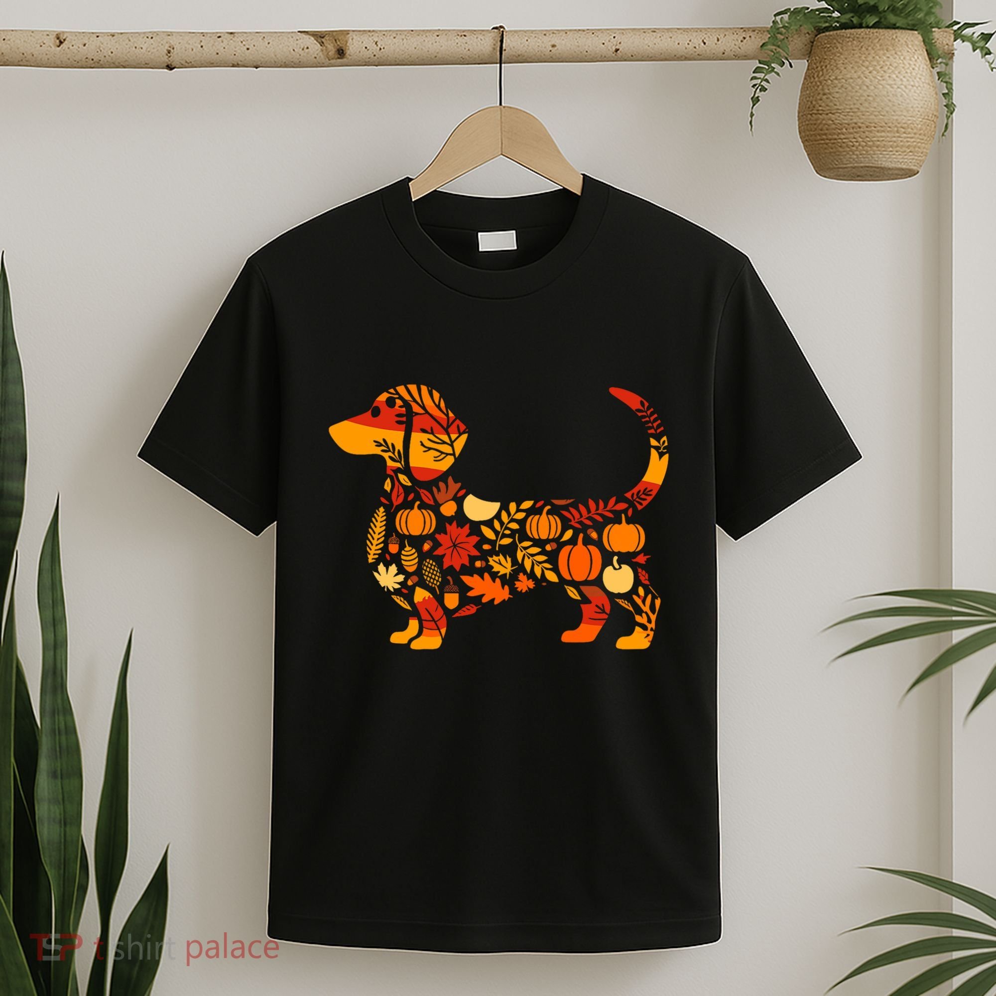 Autumn Pumpkin Fall Dachshund Thanksgiving T-Shirt