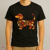 Autumn Pumpkin Fall Dachshund Thanksgiving T-Shirt thumb 3
