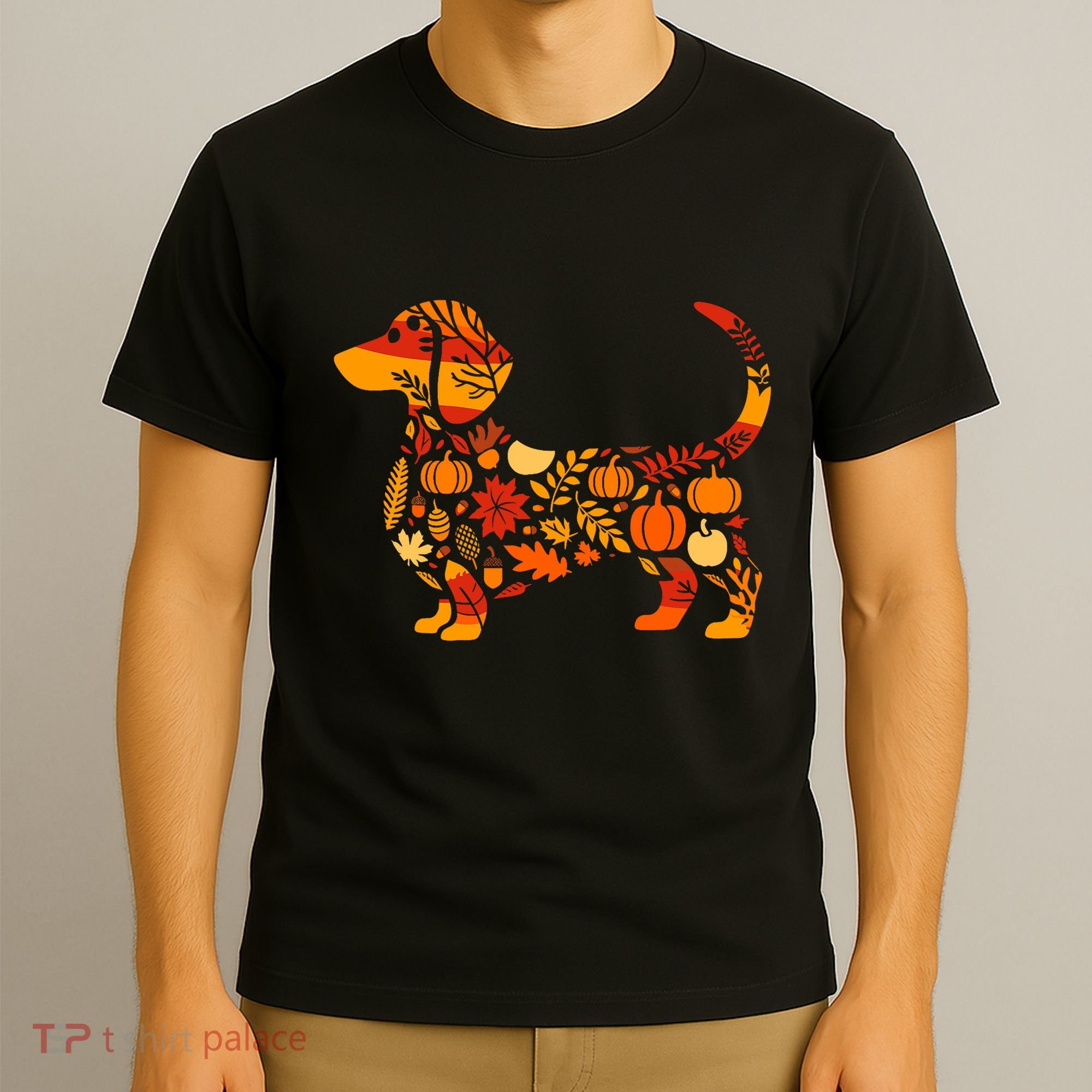 Autumn Pumpkin Fall Dachshund Thanksgiving T-Shirt