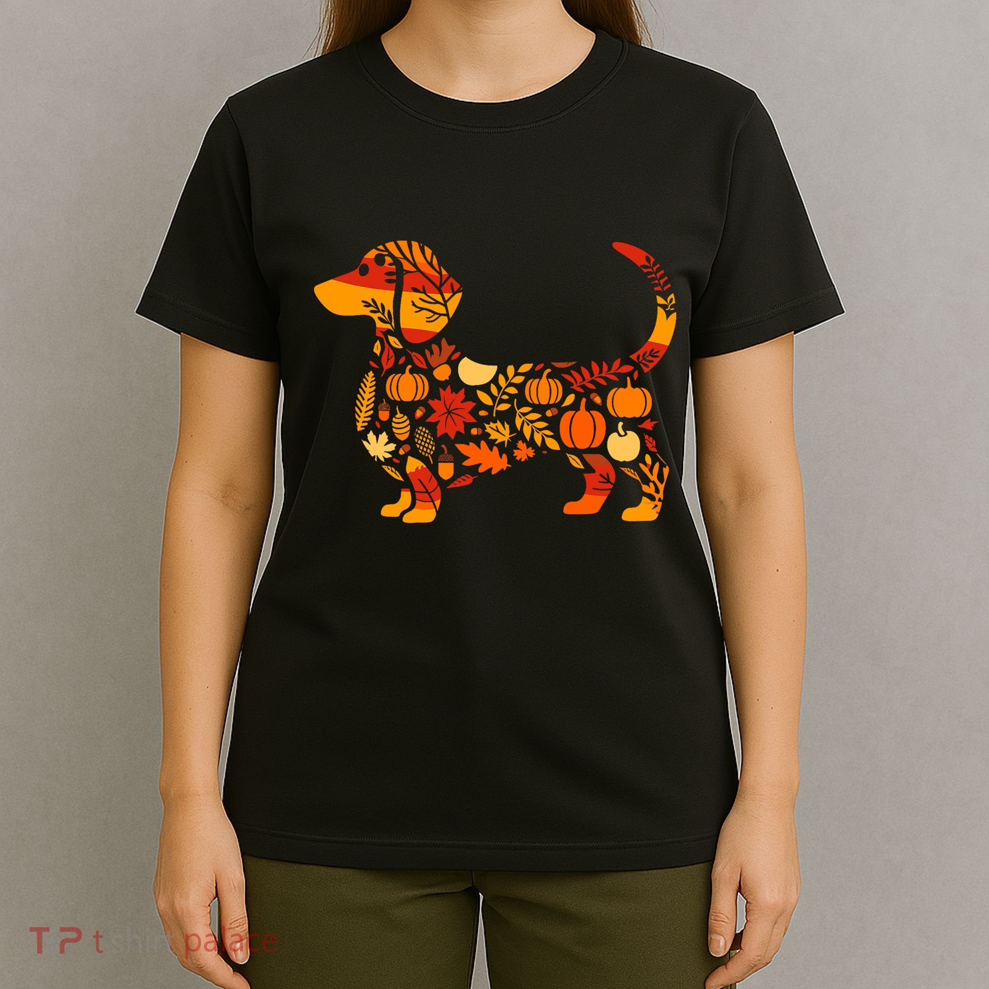 Autumn Pumpkin Fall Dachshund Thanksgiving T-Shirt