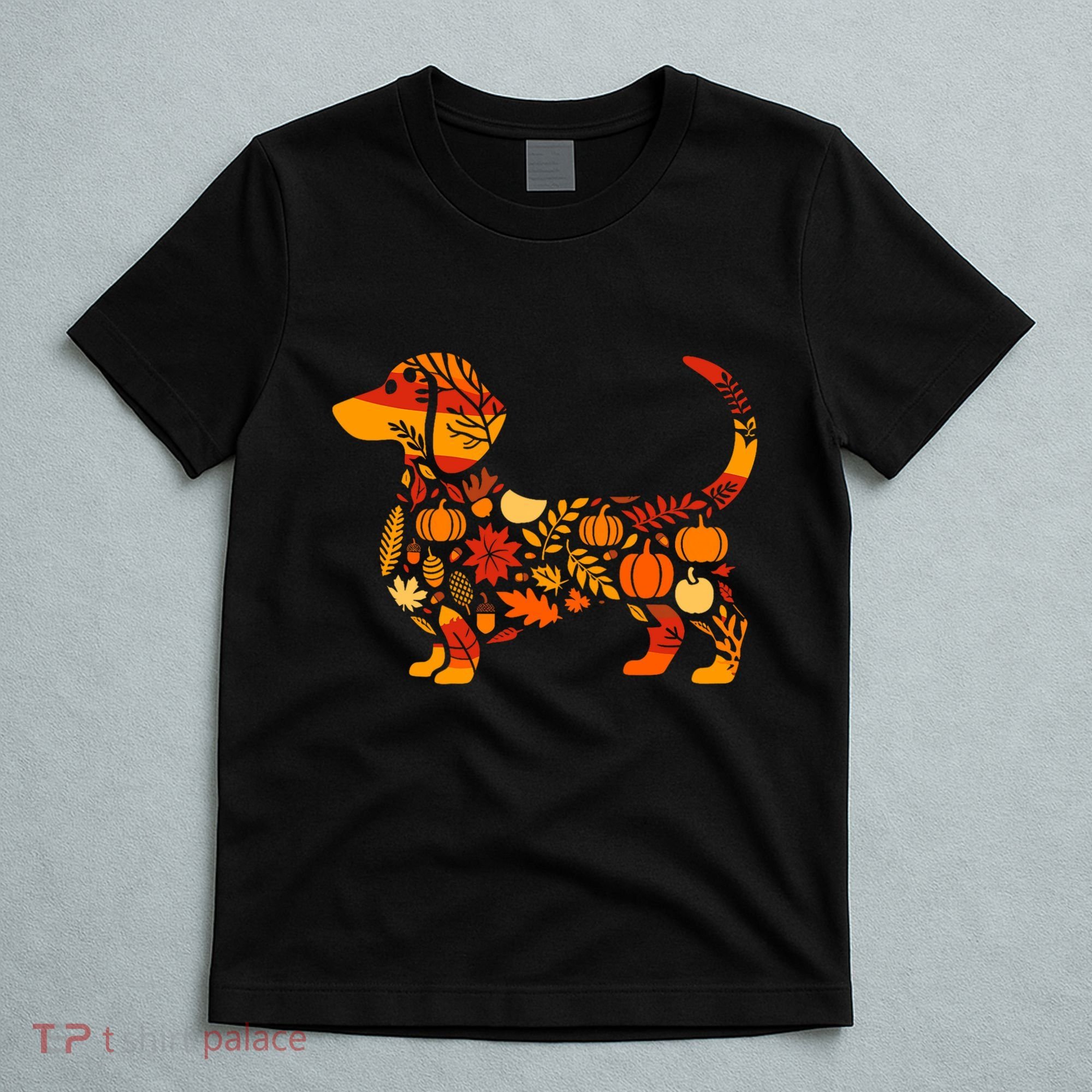 Autumn Pumpkin Fall Dachshund Thanksgiving T-Shirt